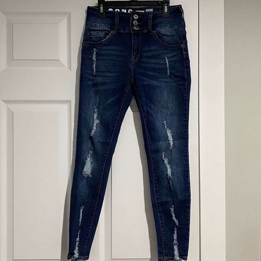 High rise skinny leg jeans